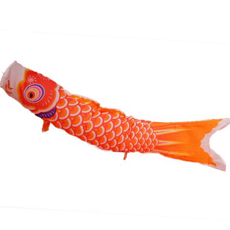 鯉のぼり【単品】こいのぼり【タフタ鯉】オレンジ 50cm | お祭り用品
